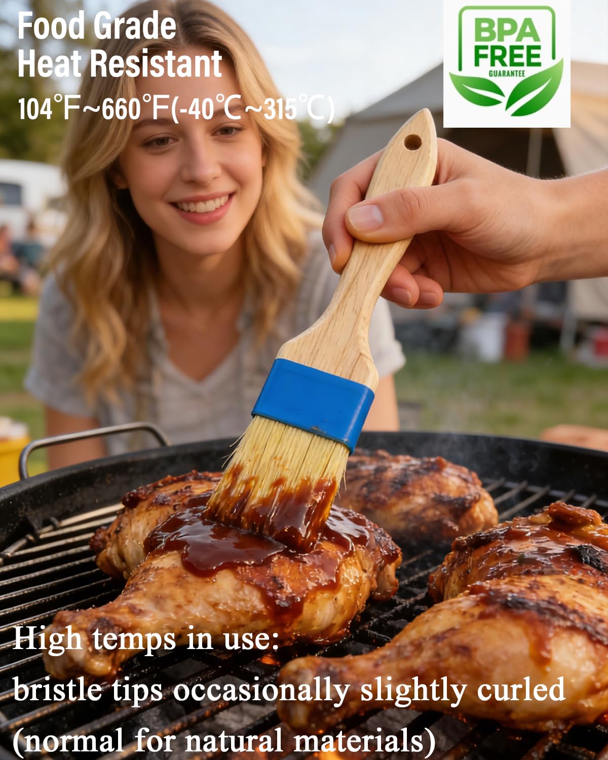 NXRACSH brush with easy-clean bristles and durable wooden handle