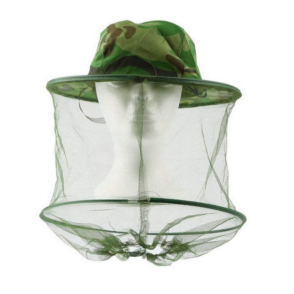 NYKKOLA camouflage hat with fine mesh net protecting face from insects