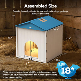 NyPots assembled dimensions 11.4 by 11.2 inches for chick space