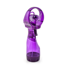 O2COOL Deluxe Misting Fan purple front view for cooling on the go.