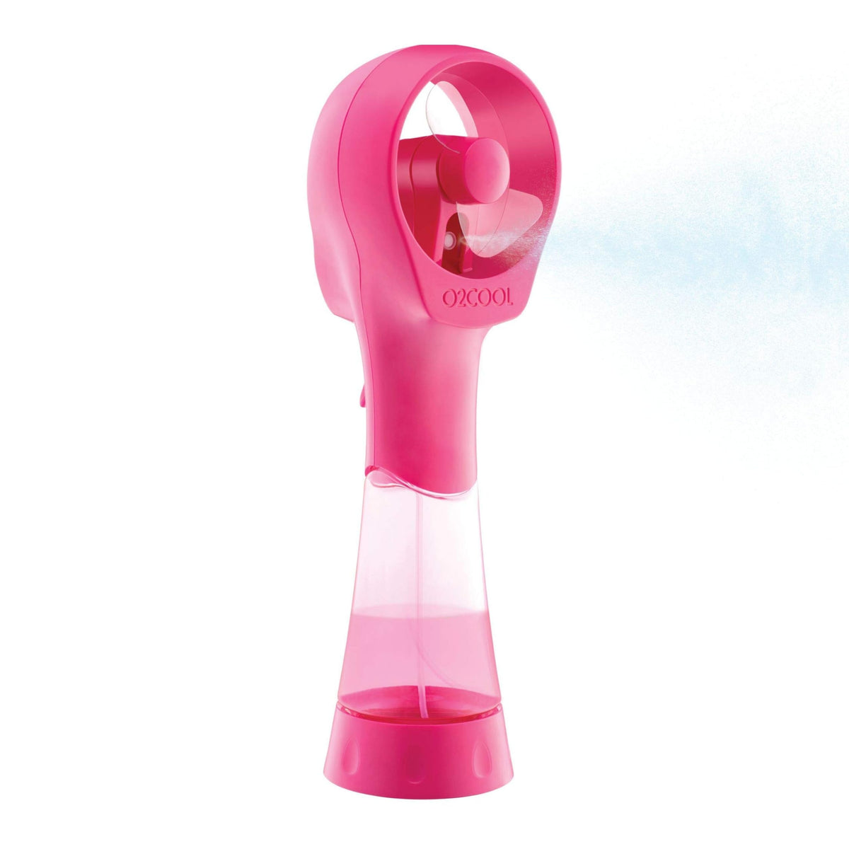 O2COOL Elite handheld misting fan raspberry color for outdoor cooling