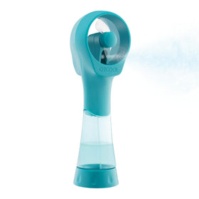 O2COOL Elite handheld teal fan for personal cooling on the go