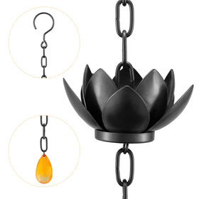 Oak Leaf rain chain installation demonstrates quick, no-tools setup for curb appeal.