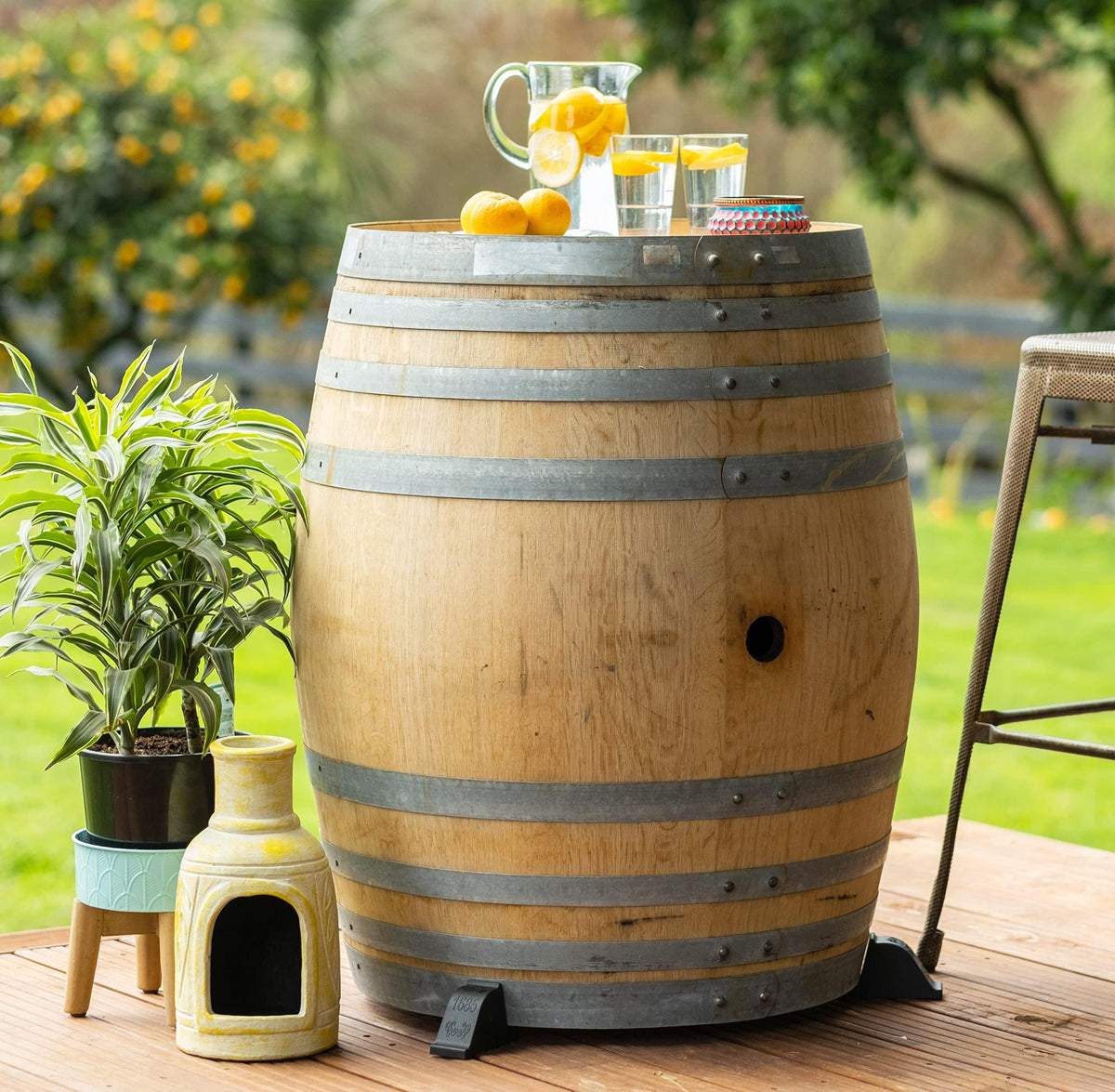 OAKENZ matches outdoor décor while protecting surfaces and improving drainage.