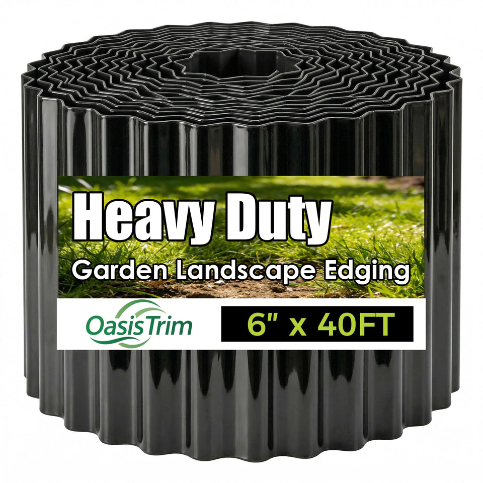 OasisTrim corrugated border, 6in height, defines flower beds and reduces debris.