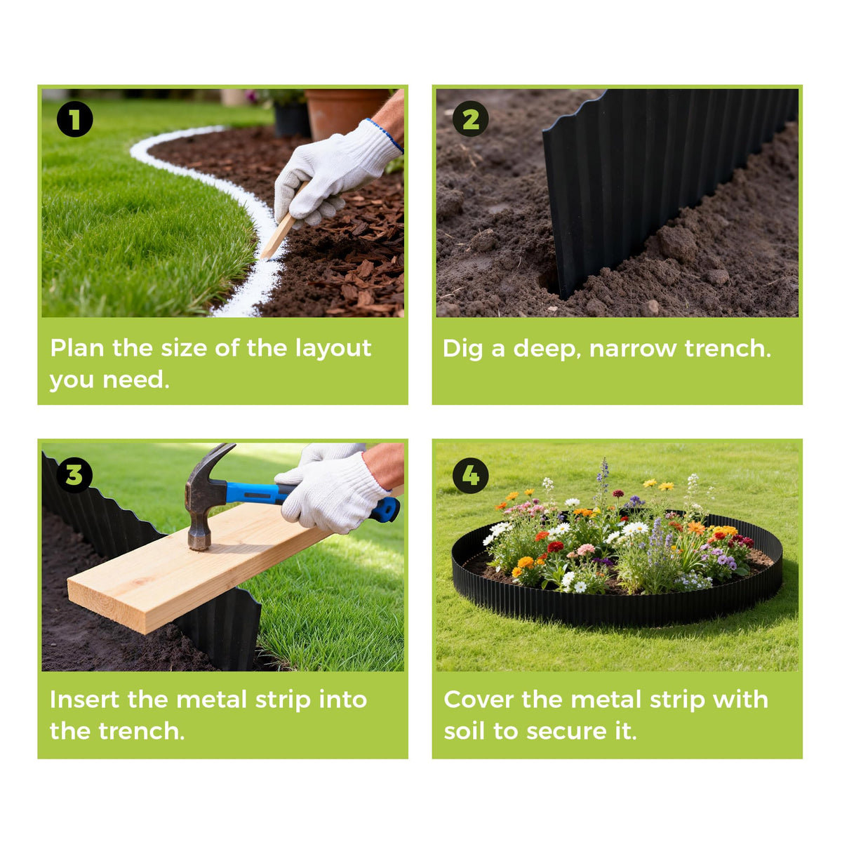 OasisTrim yard border helps keep grass and plant areas clearly separated.