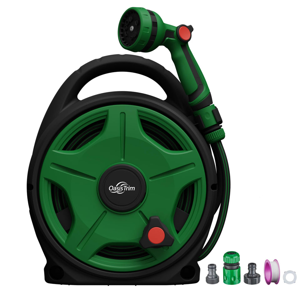 OasisTrim retractable hose reel 50ft for tidy garden watering