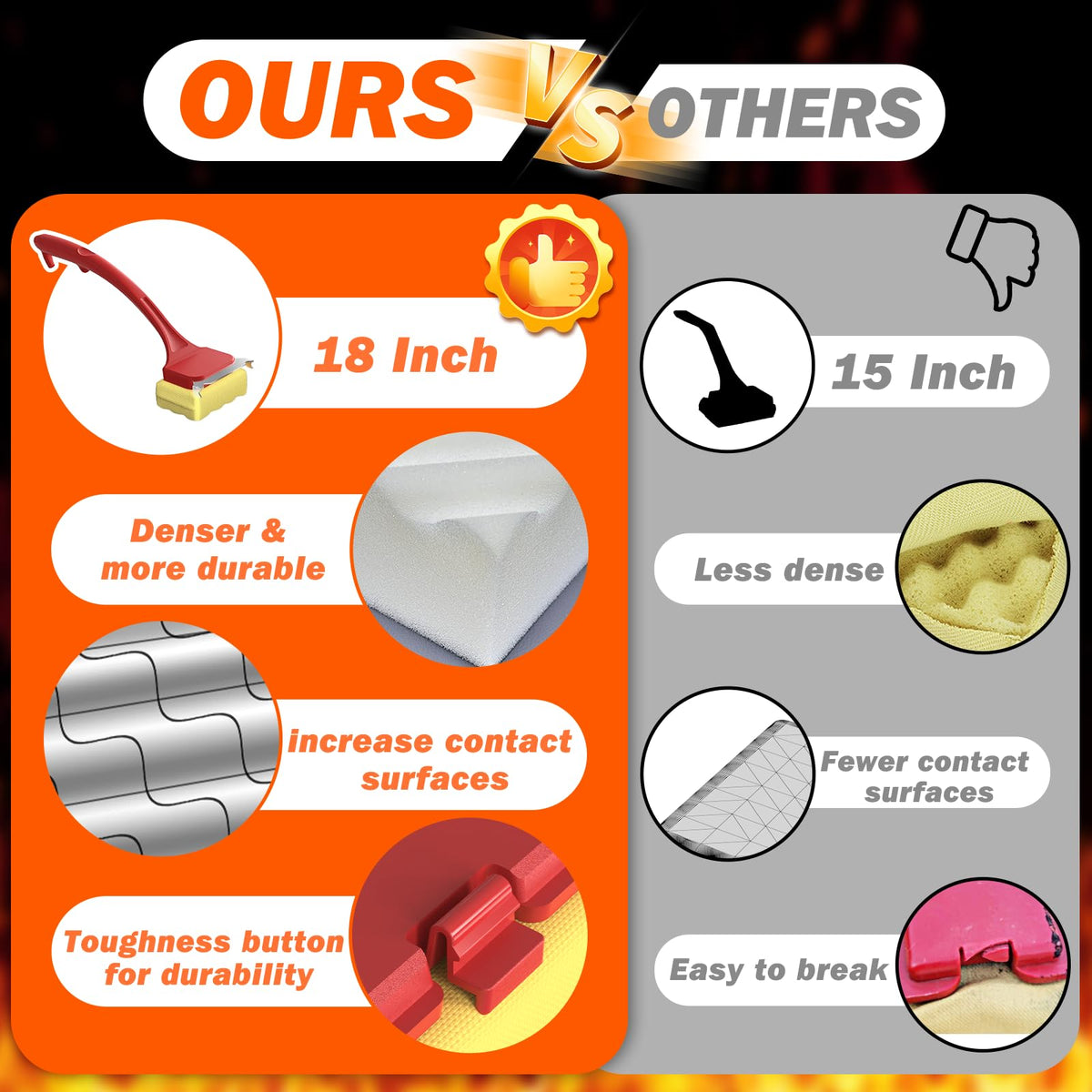 OATISLIFE deep-clean reaches between grates and stubborn buildup