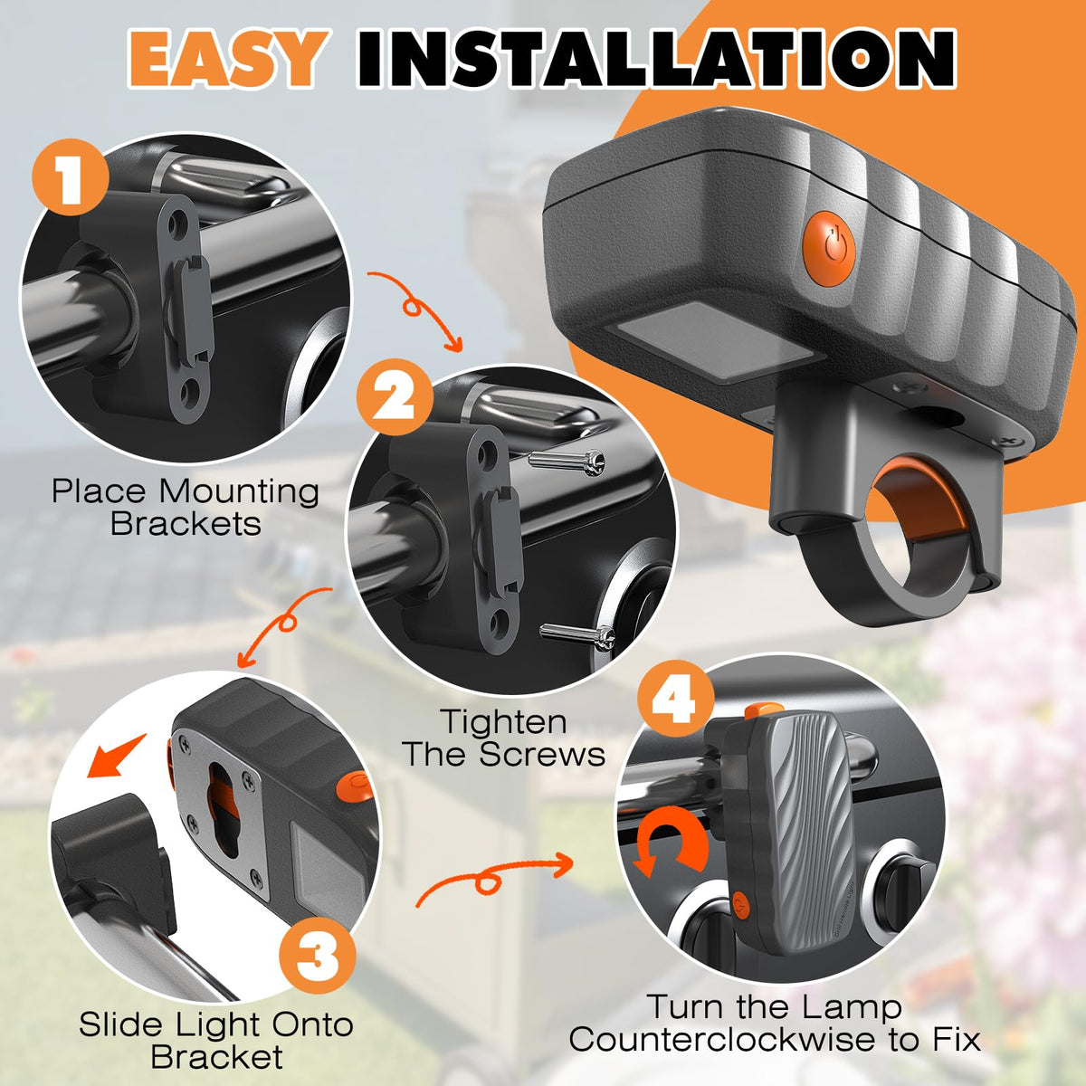 OATISLIFE universal mounting for many grills ensures versatile lighting.