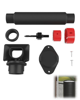 OAYAYONI Rain Barrel Diverter Kit enables easy downspout connection for rainwater collection.