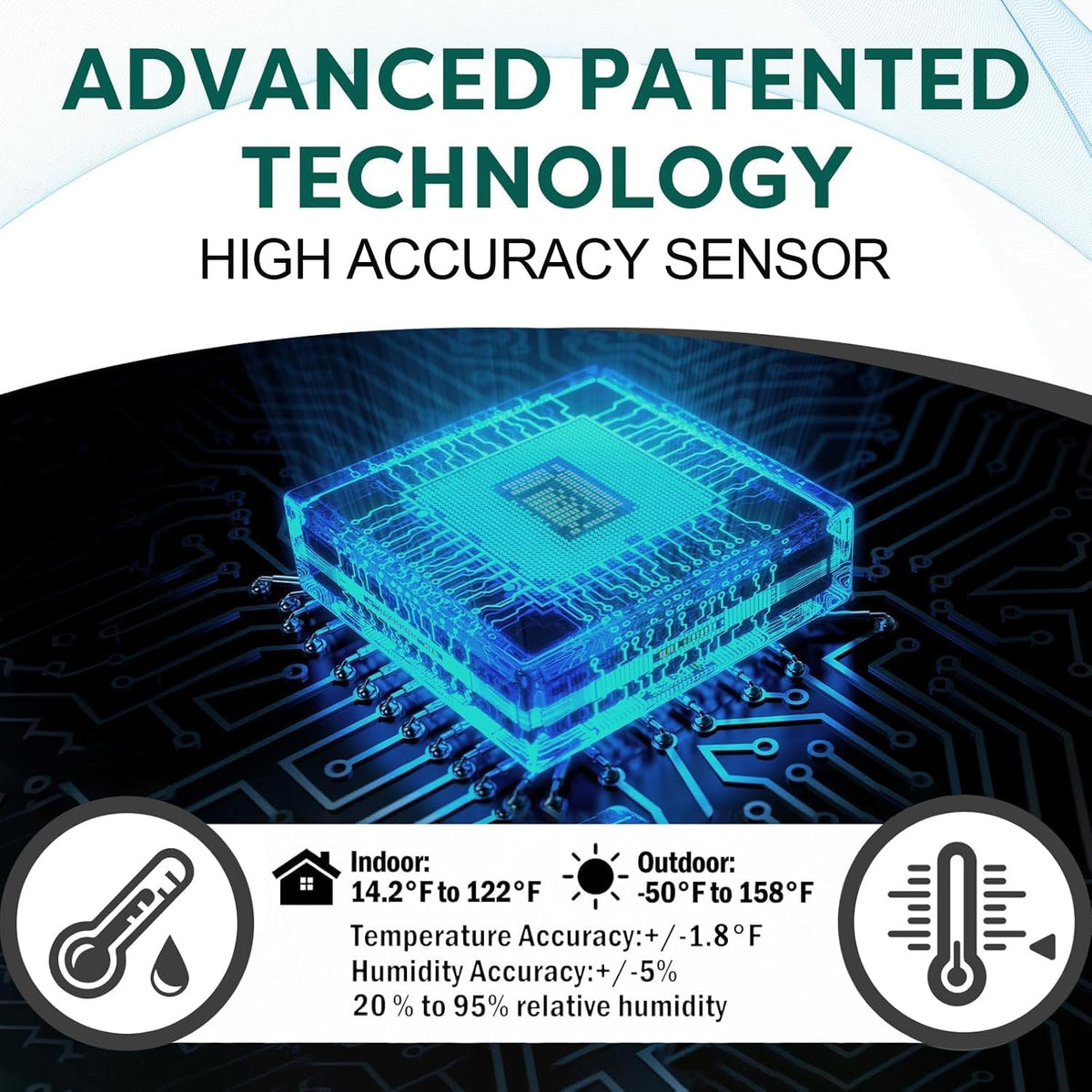 OBET digital display shows temperature and humidity with adjustable backlight
