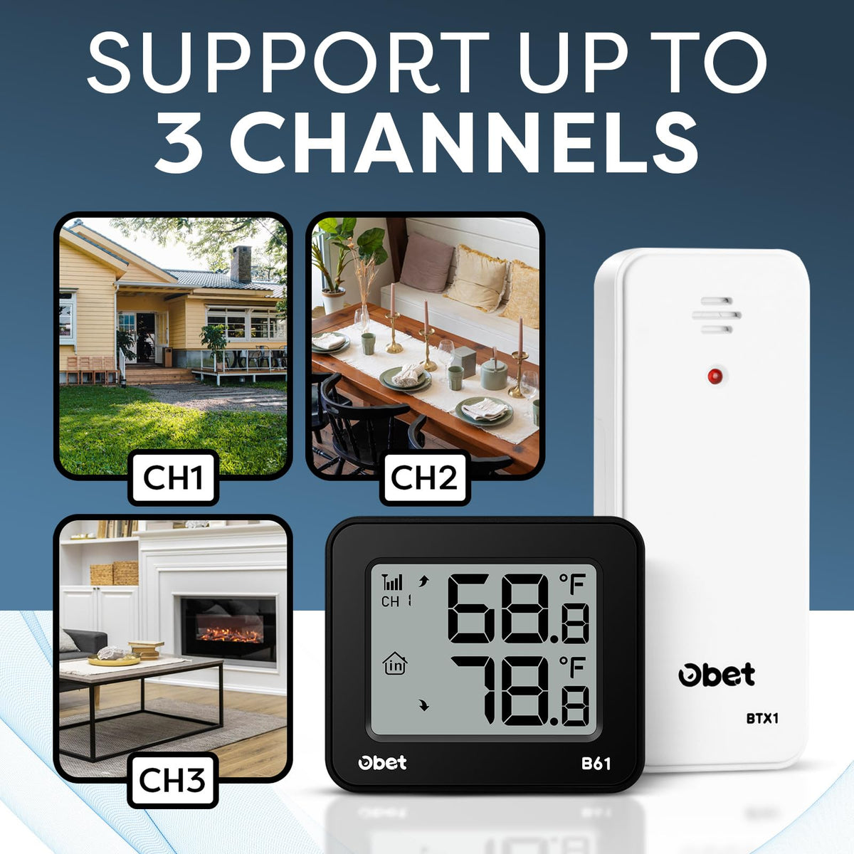 OBET remote 500ft transmission enables flexible temperature monitoring