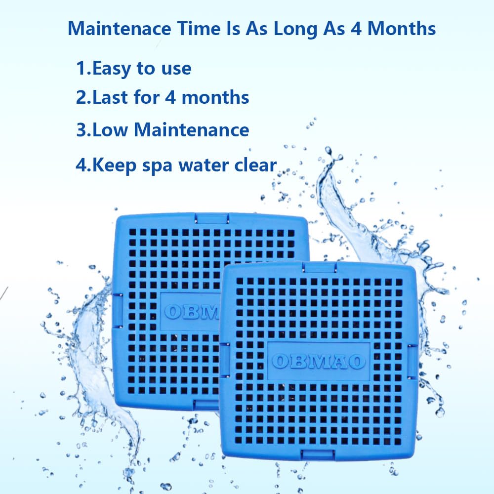 OBMAO cartridge with ozone compatibility balances spa water.