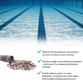 Crystal-clear spa water after treatment with OBMAO cartridge.