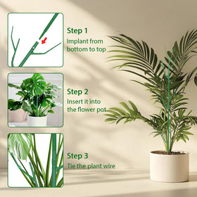 Obralitic indoor-outdoor plant supports blend with foliage and stay securely positioned.
