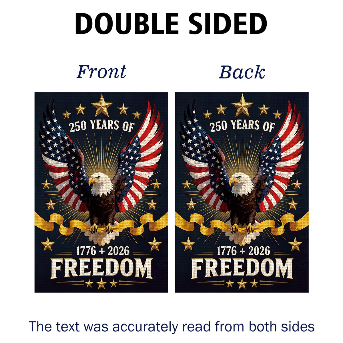 Obralitic USA flag 12x18 double-sided printing for maximum visibility