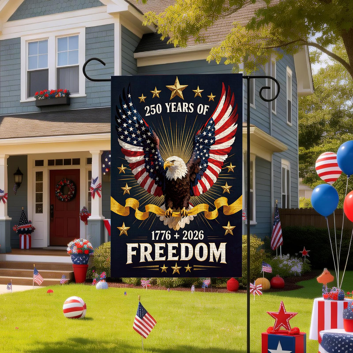 Obralitic USA flag 12x18 garden flagpole-ready for yard decor