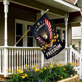 Obralitic USA flag 12x18 porch display enhances curb appeal