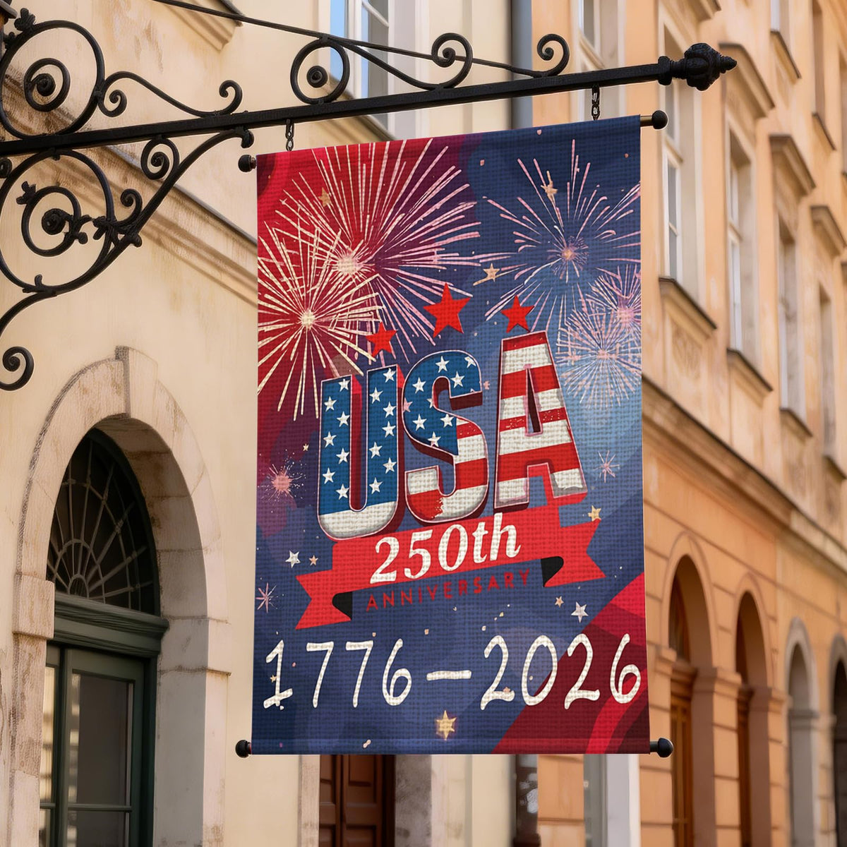 Obralitic 1776-2026 artwork flag marking a historic milestone