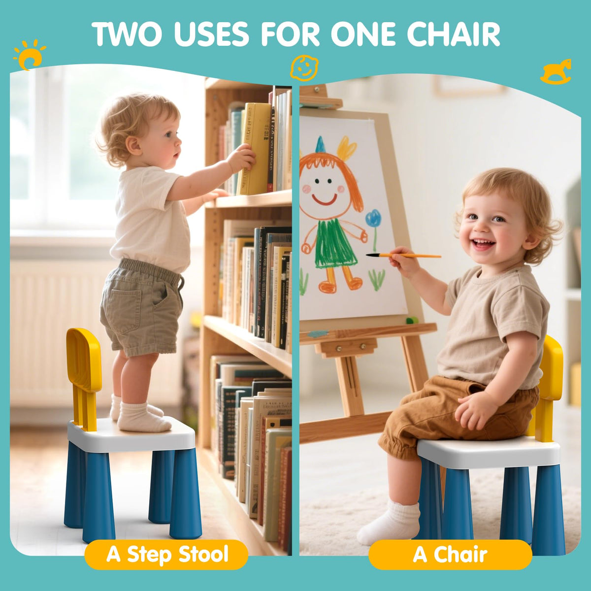 OCATO toddler chairs are lightweight and portable, ideal for travel and picnics.
