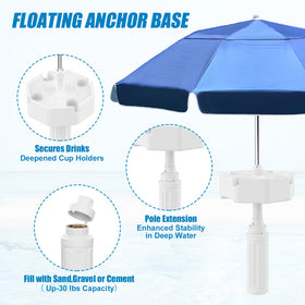 OceanaFlow umbrella canopy 7-foot coverage for broad sun protection.