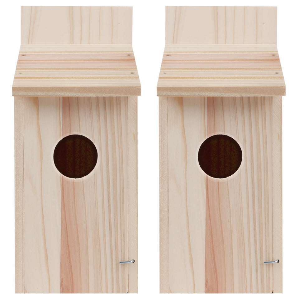 OceeK 2-pack bird houses outdoors in natural cedar for backyard nesting