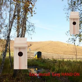OceeK backyard-ready bird houses placed in a garden setting