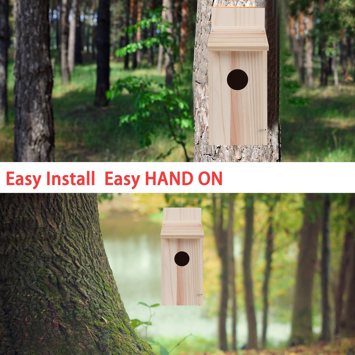 OceeK Bird House air circulation window supports a breathable nesting space