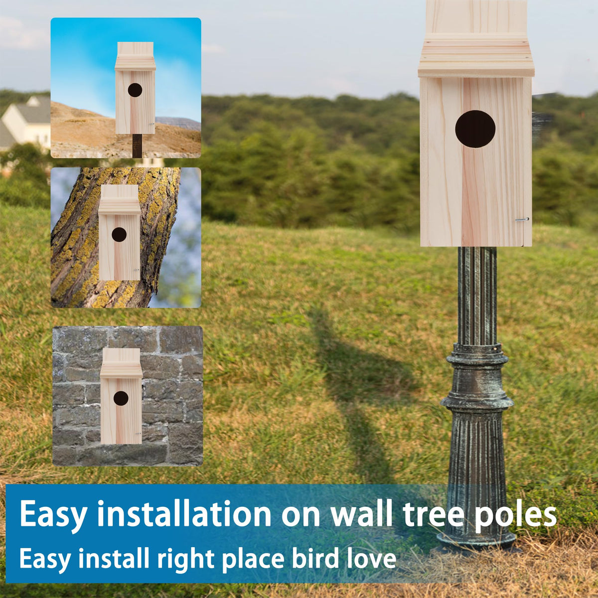 OceeK Bird House anti-rust hardware ensures sturdy outdoor mounting