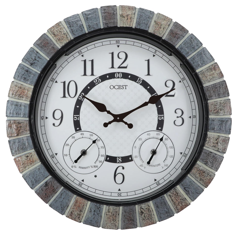 OCEST 18-inch outdoor clock front dial with bold numerals for easy outdoor time-telling