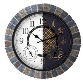 OCEST 18-inch outdoor clock night light mode illuminates the dial in low light