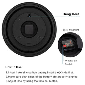 OCEST battery-powered clock avoids cords for flexible outdoor mounting.