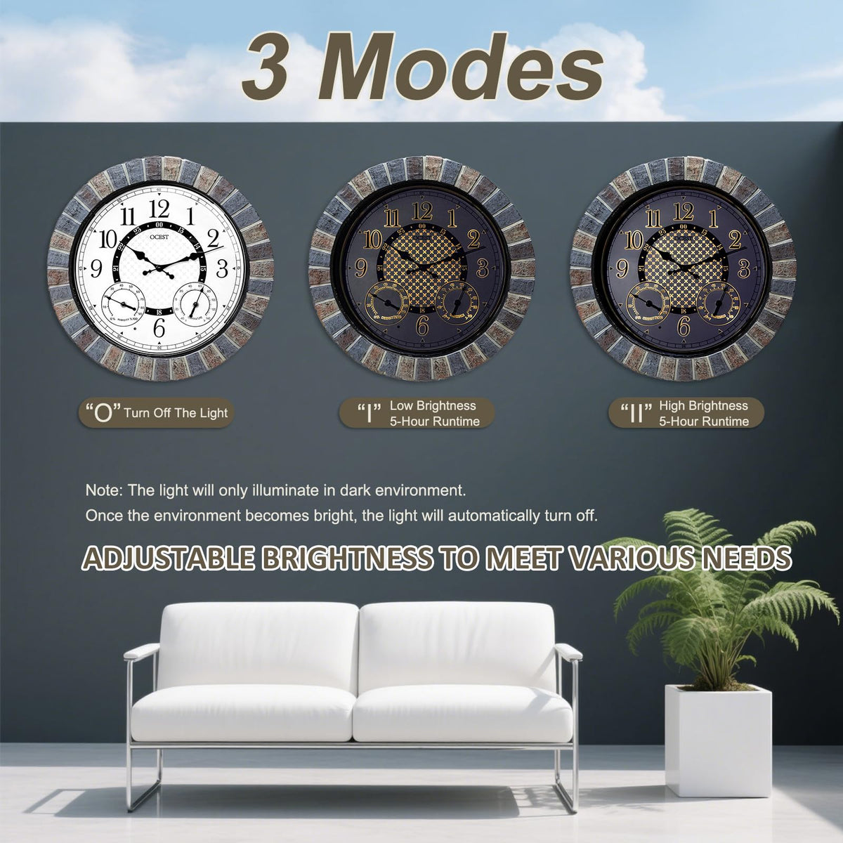 OCEST outdoor clock porch garden decor doubles as a stylish timepiece