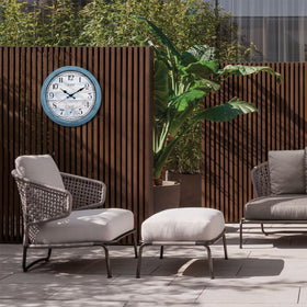 OCEST waterproof clock withstands rain for durable outdoor use.