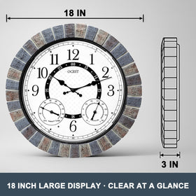 OCEST weatherproof outdoor clock rubber gasket protects movement in rain and humidity