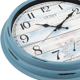 OCEST clock uses silent quartz movement for calm environments inside or outside.