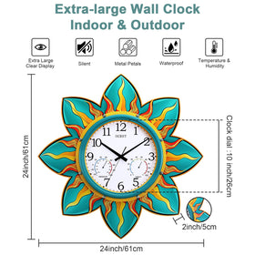OCEST silent quartz movement ensures peaceful outdoor timekeeping.