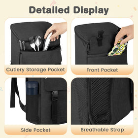 OCKLILY cooler backpack multiple pockets organize food, drinks, and extras