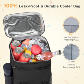 OCKLILY backpack cooler leakproof zipper keeps contents securely stored during travel