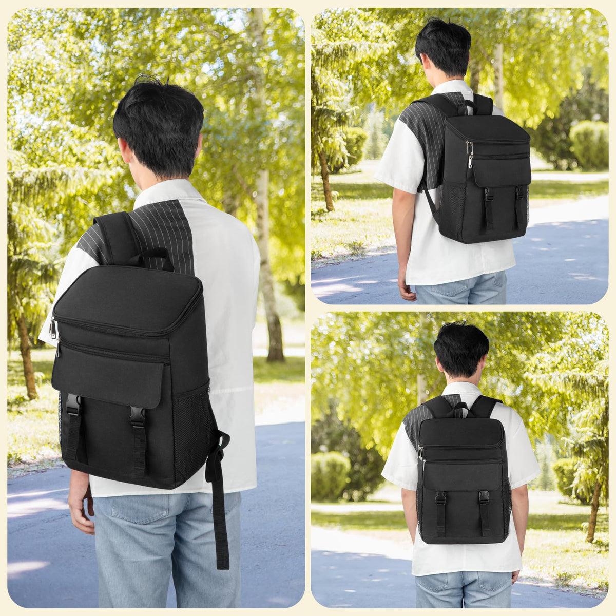 OCKLILY cooler backpack padded straps reduce shoulder strain on long journeys