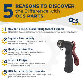 OCS Parts Industrial Nozzle grip close-up shows insulated handle for comfort.