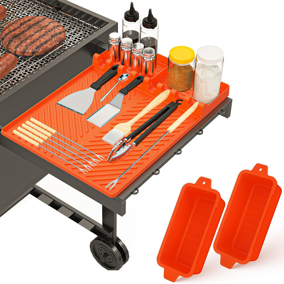 Octaplay Blackstone silicone mat keeps tools organized during griddle cooking