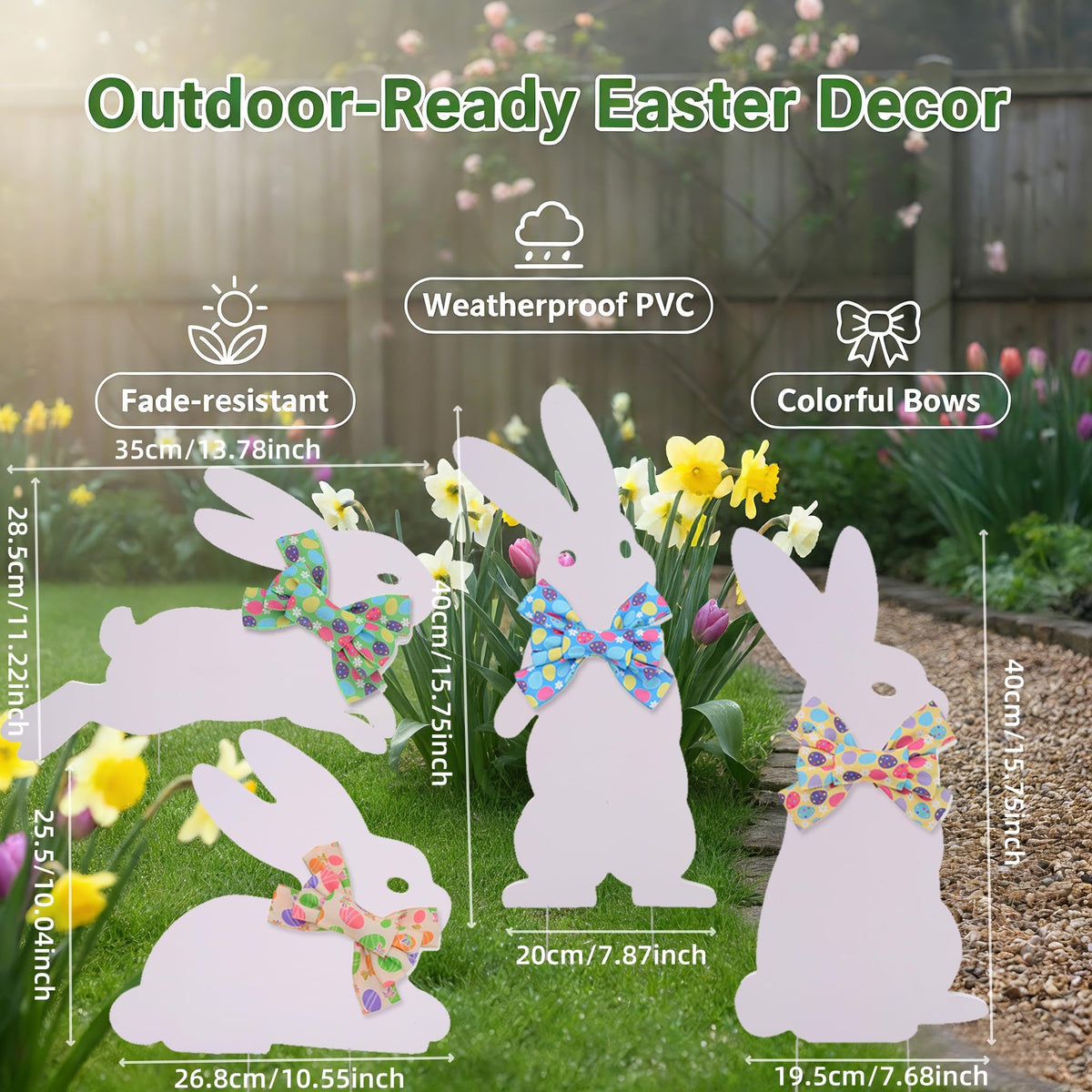 Octisys bunny sign displayed in garden for welcoming decor