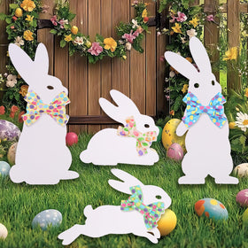 Octisys Easter bunny yard sign with stakes brightens your lawn for spring