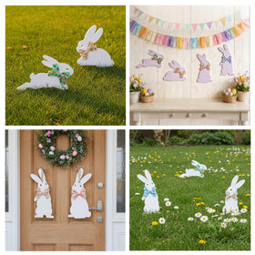 Octisys lawn ready bunny decor kit with included stakes