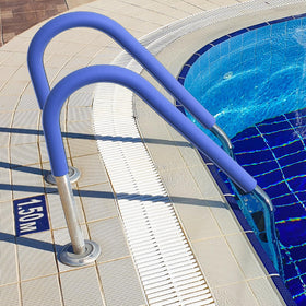 ODDMUCK outdoor pool safety handrail cover on a spa ladder