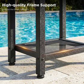 ODK Outdoor Double Side Table burr-free surface supports drinks and snacks safely.