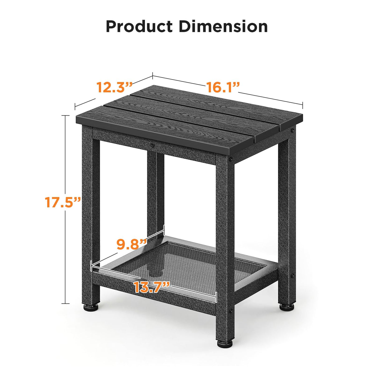 ODK Outdoor Double Side Table two-tier design offering extra storage for poolside essentials.