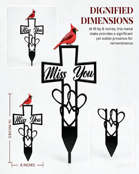 ODNPVOZ cardinal heart accent memorial stake enhances garden grave markers