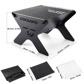 Odoland stainless steel grill 304 durable surface for even cooking.